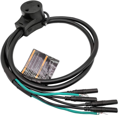 Parkworld 61094 30 Amp Inverter Generator Parallel Cord, Inverter Generator Parallel Kit Terminals with Cable to RV 30A TT-30R Female, 120V, 30A, 3FT (Black)