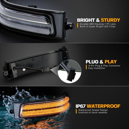 Sequential LED Side Tow Mirror Marker Light for 2025-2026 Dodge Ram 1500 2023-2026 2500 3500