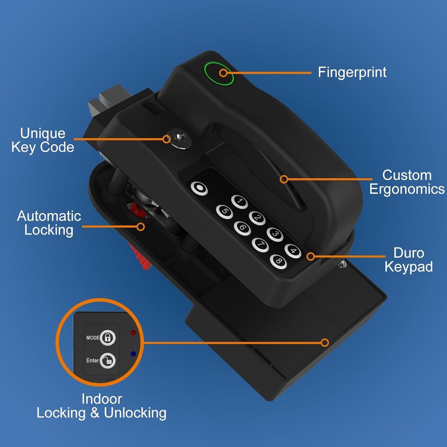 Upgraded RV Door Lock entry with Fingerprint, Password & Keys Fits Camper Trailer Cargo Trailer, Excludes Class A/C RVs