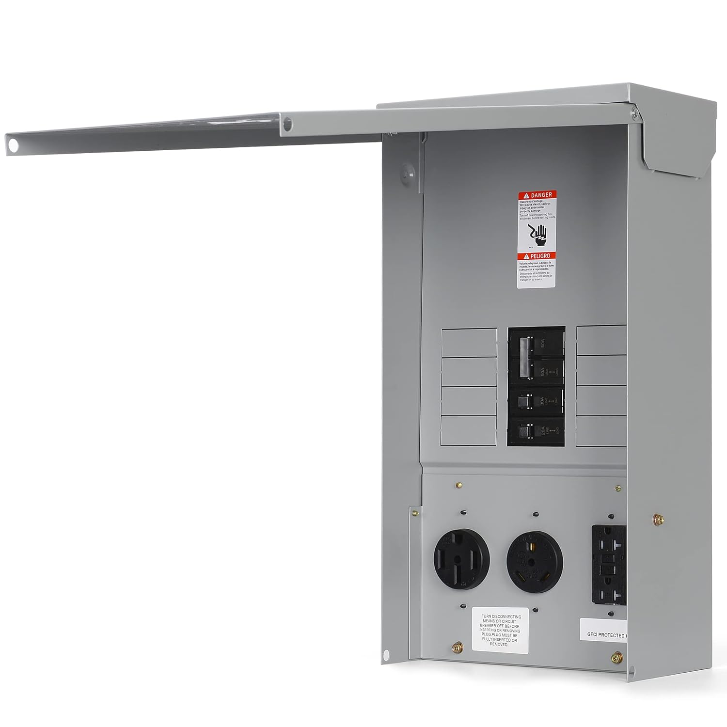 Electrical Panel RV Electrical Outlet Panel with Breaker Prewired Circuit 20 30 50 Amp Receptacle