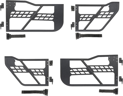 Hooke Road Front Rear Tubular Half Doors for 2018-2025 Jeep Wrangler JL & 2020-2025 Gladiator JT (4 Doors Set)