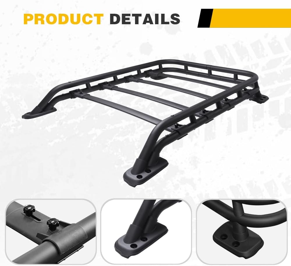 Roof Rack Basket Fit for 2010-2024 Toyota 4Runner Rooftop Luggage Cargo Carrier Extra Bar Replacement