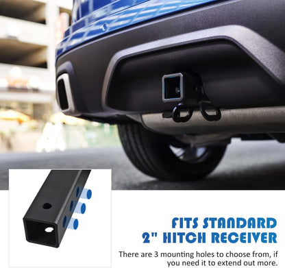 Hitch Step for 2 Inch Hitch Receiver Towing Hitch Step Bar Bumper Step Rear End Guard Protector for Pickup Truck SUV - OMOTOR