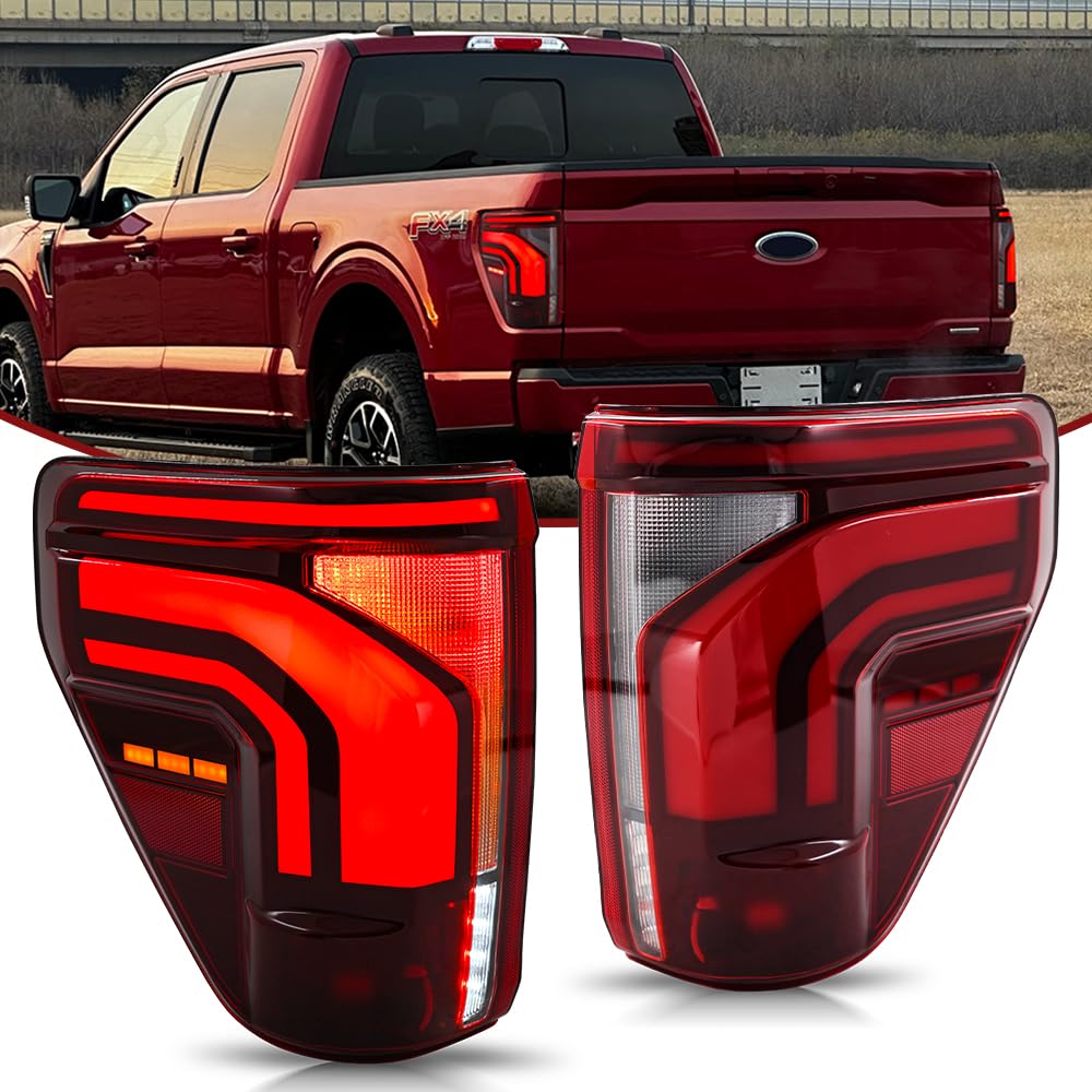 Tail Light For Ford F150 F-150 2021-2025 LED Taillights Assembly Compatible with F-150 All Models Smoke Lens Driver & Passenger Side Rear Lamps (1 Pair)