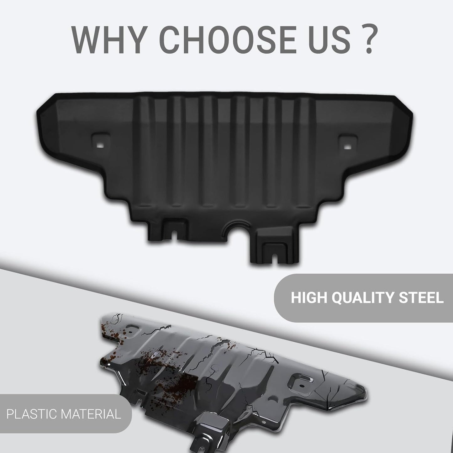 CALLIERT Skid Plate Compatible with Ford 2021-2025 Bronco Front Bumper Engine Cover Skid Plate Steel