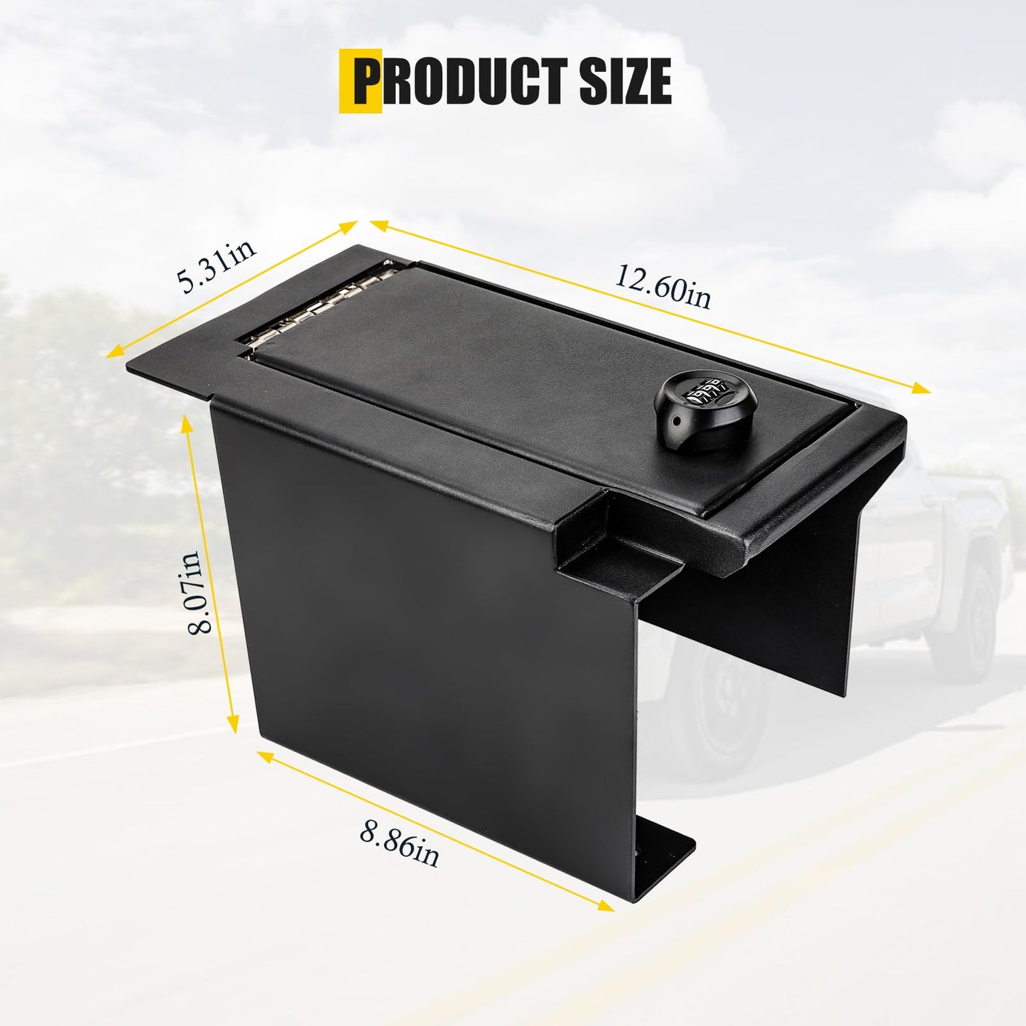 Center Console Gun Safe Box For Toyota Tundra 2022-2026/Sequoia 2023-2026