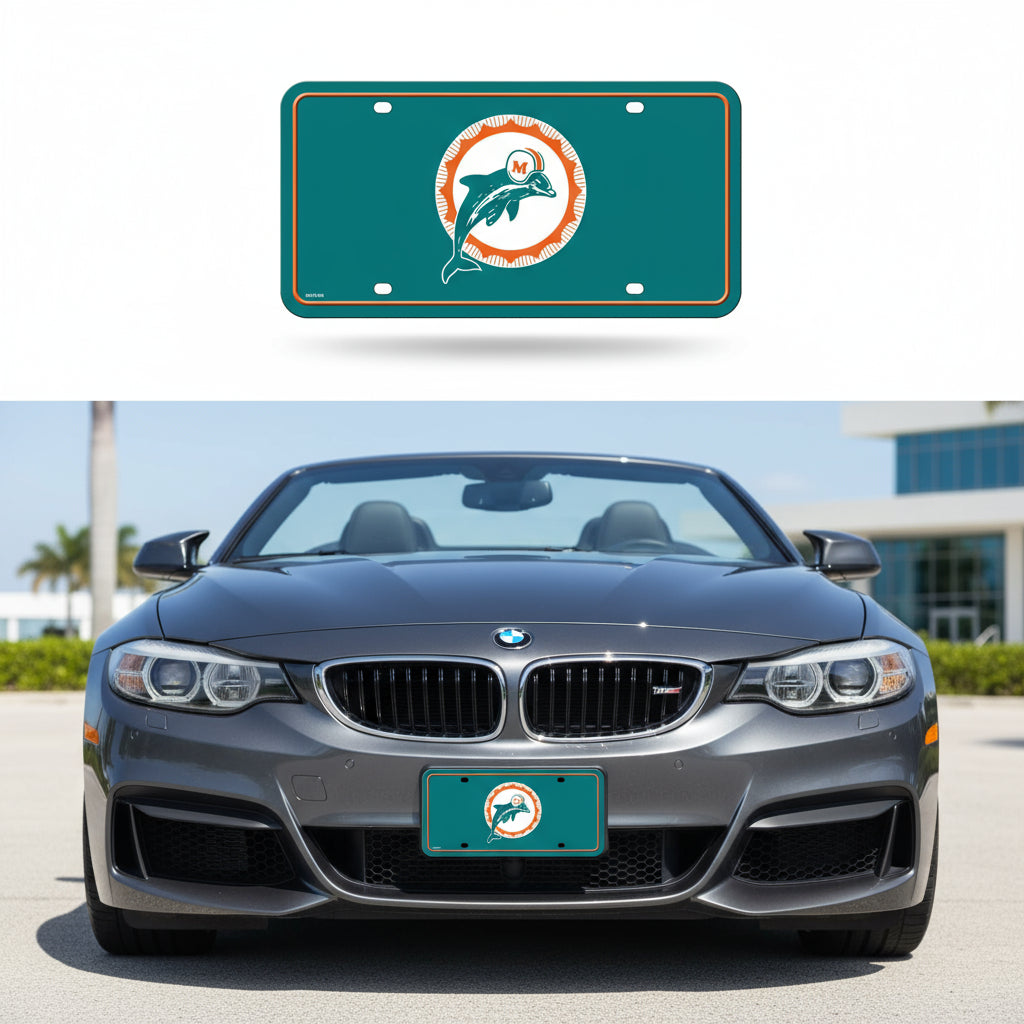 Rico Industries NFL Football Modern Retro Metal Auto Tag 6" x 12" - Great for Truck/Car/SUV