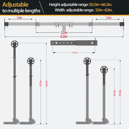 Adjustable Truck Bed Extender Hitch Mount for Trucks & SUV, Kayaks, Ladders, Lumber & Oversized Cargo, Reflective Tape