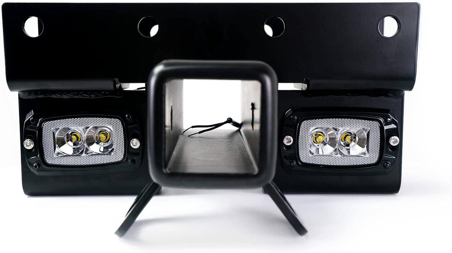 Bolt-on Hitch with Lights Compatible with 2007-2018 Jeep Wrangler JK & 2018-2025 Jeep Wrangler JL | Uses Factory Mounting Location | 2-inch Receiver | LED Lights Included | DV8 Offroad