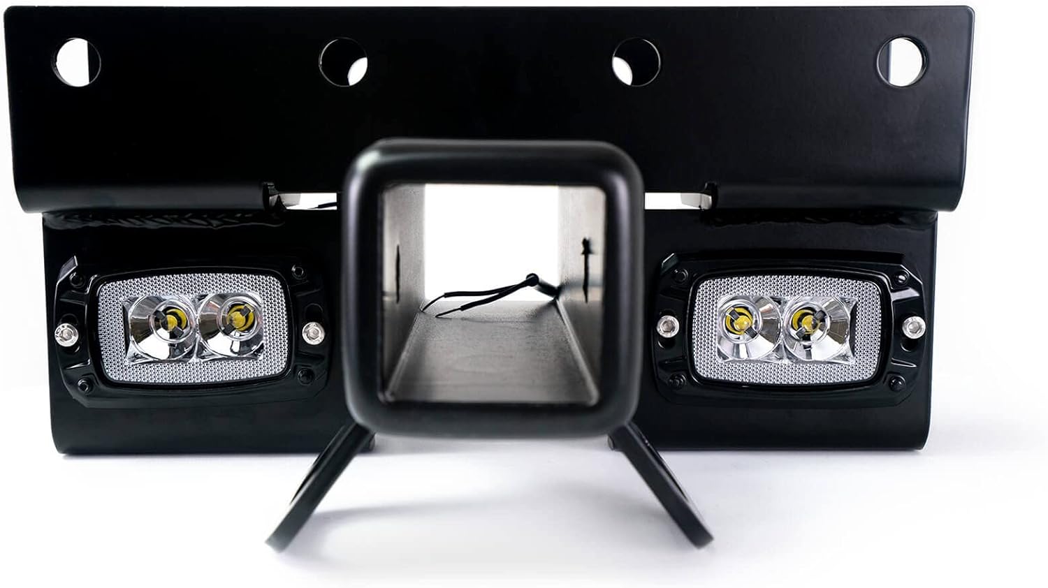 Bolt-on Hitch with Lights Compatible with 2007-2018 Jeep Wrangler JK & 2018-2025 Jeep Wrangler JL | Uses Factory Mounting Location | 2-inch Receiver | LED Lights Included | DV8 Offroad