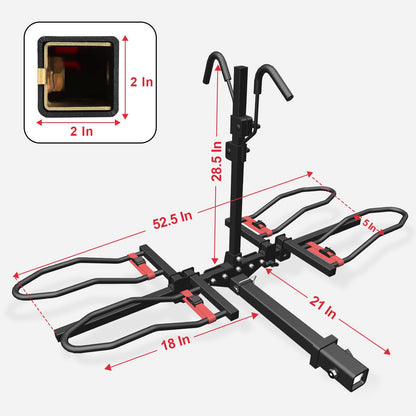 Hitch Mount 2-Bike Rack for Car, 200LB, Tilting, Fat Tire Compatible