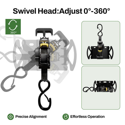 Rotating Retractable Ratchet Straps Fit for Toyota Tacoma 2005-2026
