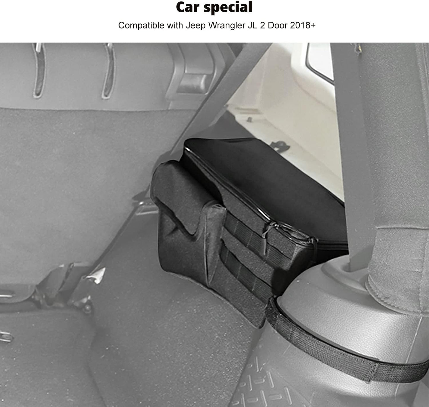 2PCS Rear Trunk Organizer for Jeep Wrangler JL 2 Door 2018-2023