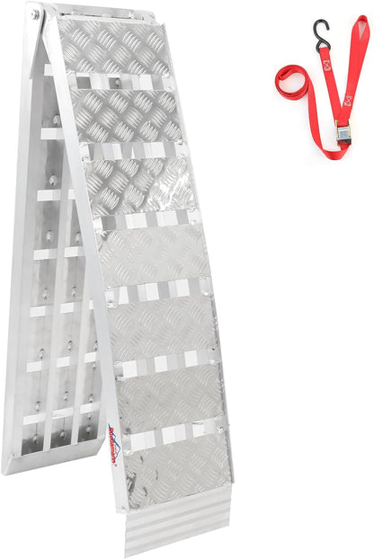7.5'L × 11" W Folding Loading Ramp, 1500 lbs Capacity, Heavy-Duty Aluminum Portable ATV UTV Ramp/Motorcycle Ramp/Truck Ramp for Dirt Bikes,Carts,Trucks,Lawn Mowers,Snow Blowers Pickup,1 PC - OMOTOR