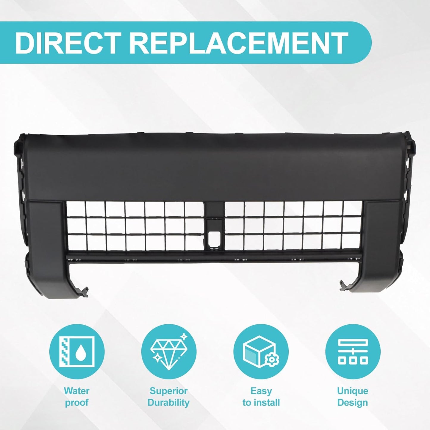 Matter Black Front Bumper Grill Lower Grille Compatible with 2024 2025 Toyota Land Cruiser