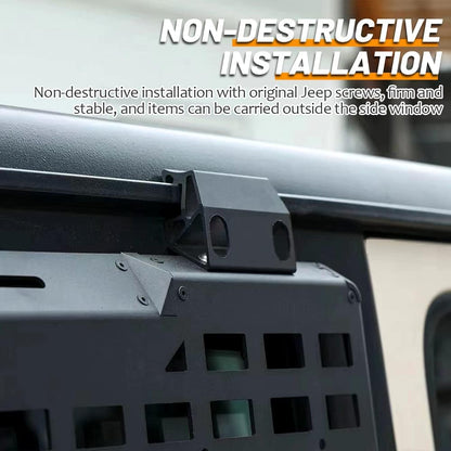 FURYENGRAVER Rear Window Storage Molle Panel Flank Kit Rear Window Protective Decoration for Jeep Wrangler 2018-2025 JL 4 Doors