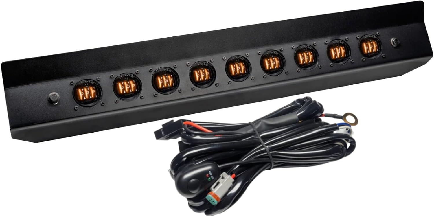 Amber Skid Plate with Integrated LED Emitters fits 2020-2024 Wrangler JL Gladiator JT