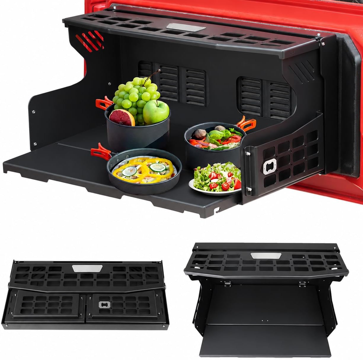 2-in-1 Tailgate Foldable Table Molle Panel Fit for Wrangler JK JL JKU JLU 2007-2023 2/4 Door