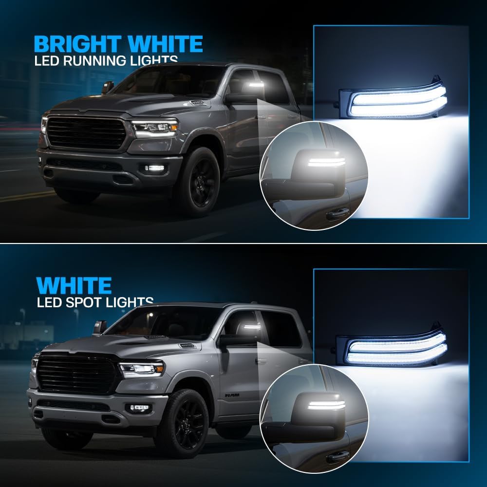Sequential LED Side Tow Mirror Marker Light for 2025-2026 Dodge Ram 1500 2023-2026 2500 3500