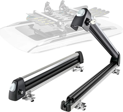 Aluminum Universal Ski Roof Rack Fits 6 Pairs Skis or 4 Snowboards