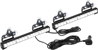 32 LED Emergency Flashing Traffic Advisor Light Bar – 26 Flash Patterns, 2x16.8" Interior Safety Strobe Warning Light - OMOTOR