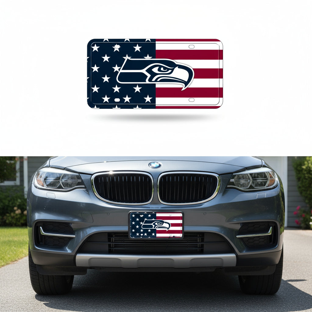 Rico Industries NFL Football USA Metal Auto Tag 6" x 12" - Great for Truck/Car/SUV