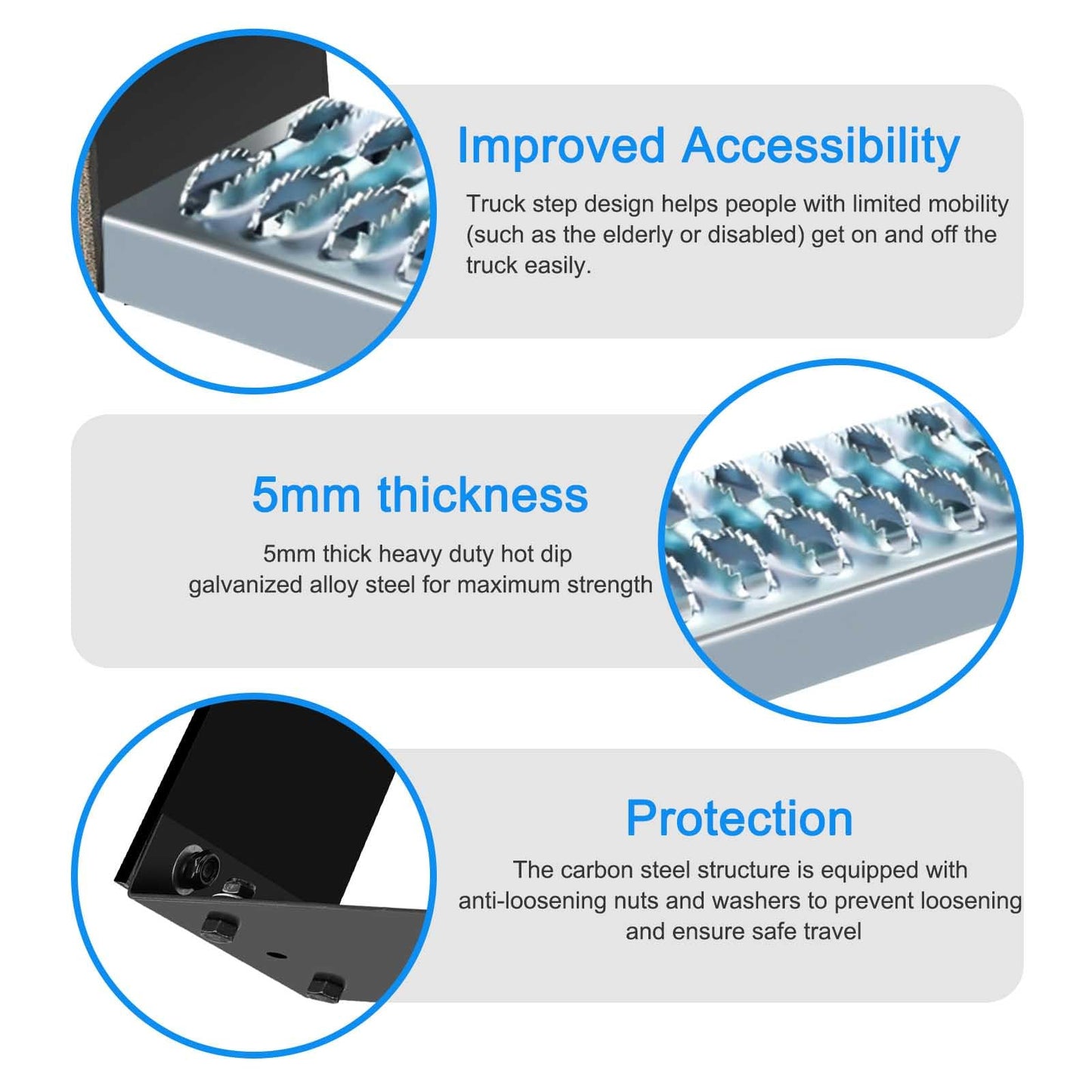 Universal Flexible Rubber Truck Step, Commercial Truck Accessories with 14" Wide x 10" Tall