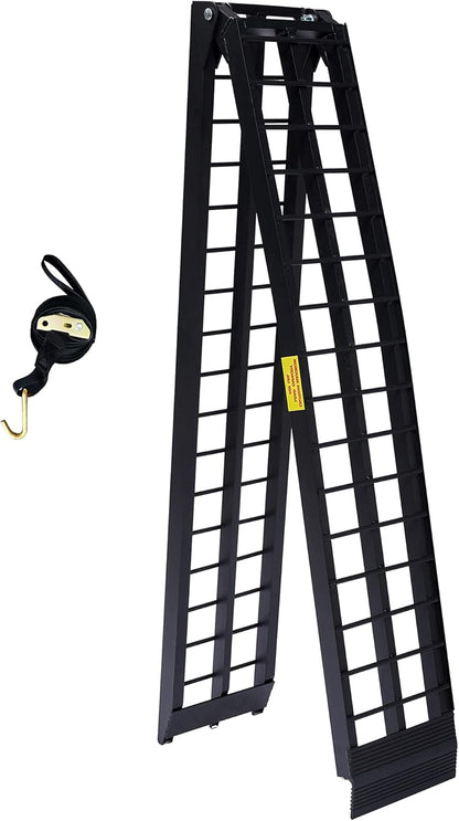 10ft Motorcycle Ramp - 600lb Capacity - Portable Loading Ramp for Motorcycles, Dirt Bikes, Bicycles - 120"x11.6" Black Ramp - OMOTOR
