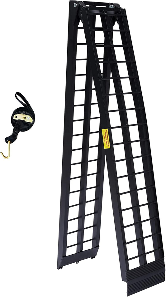 10ft Motorcycle Ramp - 600lb Capacity - Portable Loading Ramp for Motorcycles, Dirt Bikes, Bicycles - 120"x11.6" Black Ramp - OMOTOR