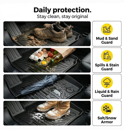 All Weather TPE Floor Liners for 2016-2023 Toyota Tacoma Double Cab
