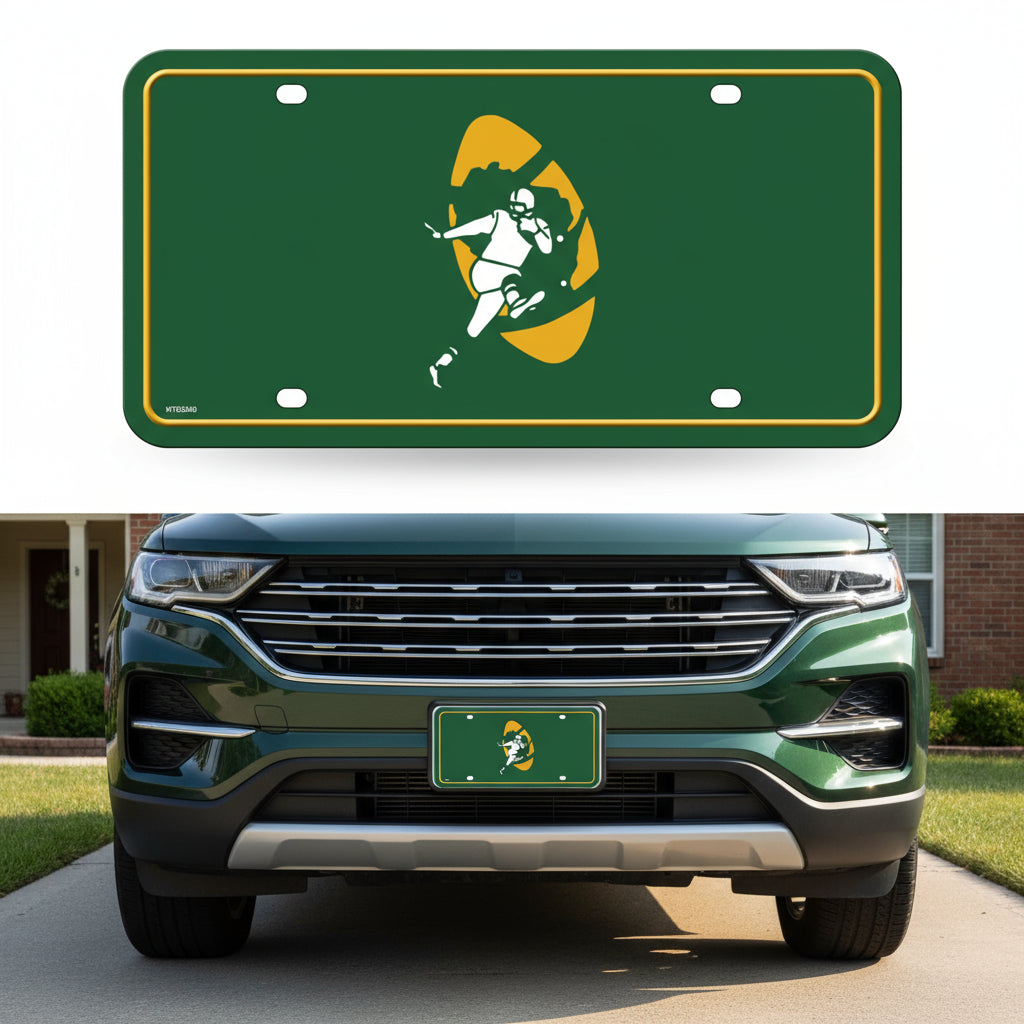 Rico Industries NFL Football Modern Retro Metal Auto Tag 6" x 12" - Great for Truck/Car/SUV