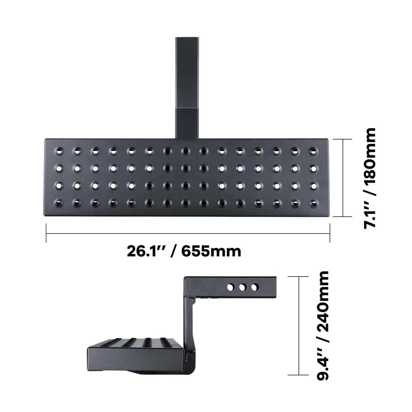 Heavy Duty 2" Hitch Step with Non-Slip Steel Platform