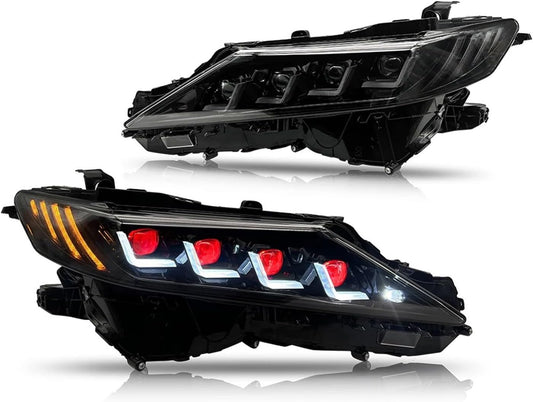 Headlights Compatible For Toyota Camry 2018-2024 XSE XLE TRD LE SE Hybrid HeadLamps With Devil Eye Assembly Projector Car Accessories