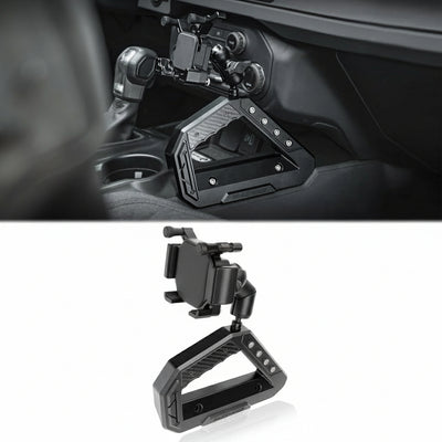 Aluminum Center Console Grab Handle with Phone Holder Compatible with 2021 - 2026 Ford Bronco