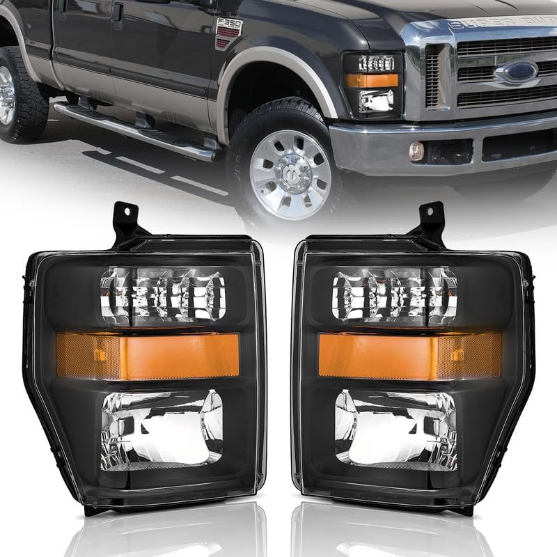 Headlight Assembly Pair for 2008-2010 Ford F250 F350 F450 F550 Super Duty