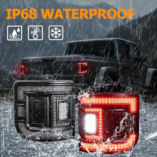 LED Tail Lights Compatible with 2020-2025 Jeep Gladiator JT (versions without blind spot monitors)