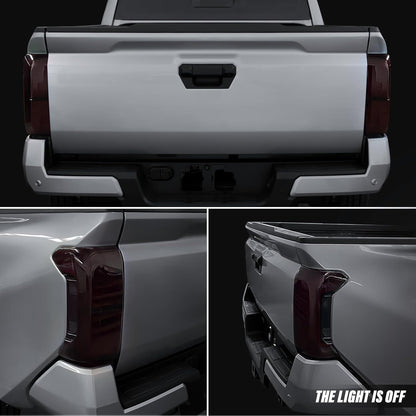 2PCS Smoked Black Taillight Protector Covers Custom Fit for Tacoma 2024 2025 Gen 4th