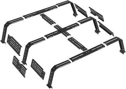 High Overland Bed Rack for Mid-Size Trucks w/Bed Rails - Compatible with 05-23 Toyota Tacoma & 20-23 Jeep Gladiator JT - OMOTOR