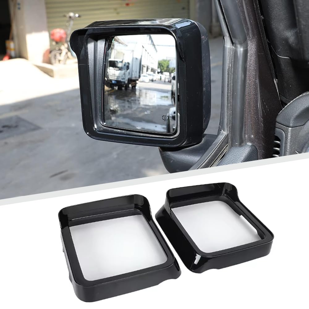 2PCS Rear View Mirror Protector Frame Rain Visor Eyebrow Guard Rearview Side Mirror Cover Trim Compatible with Jeep Wrangler JL Gladiator JT 2018-2025 Car Exterior Accessories (Chrome)