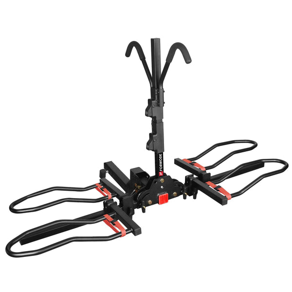 Heavy-Duty Tilting 2-Bike Hitch Rack with Fat Tire Compatibility — OMOTOR