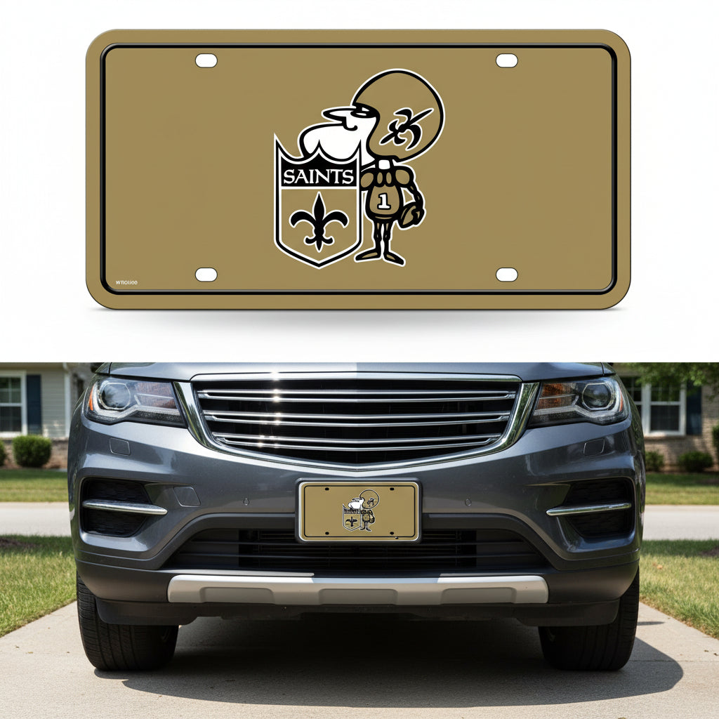 Rico Industries NFL Football Modern Retro Metal Auto Tag 6" x 12" - Great for Truck/Car/SUV