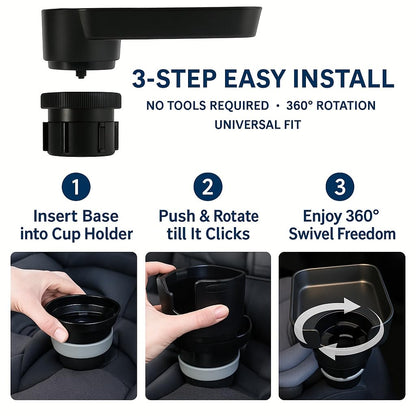 Adjustable Car Seat Tray with Anti-Shake Cup Holder for Kids