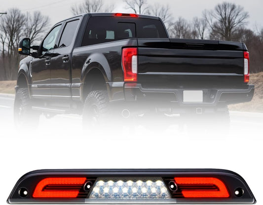 Third 3rd Brake Light LED for 2017-2022 F'ord F250 F350 F450 F550 Super Duty Ranger Maverick 15-20 F150 F'ord Center High Mount Rear Cab Brake Lights with Seal Gasket (Smoke Lens)