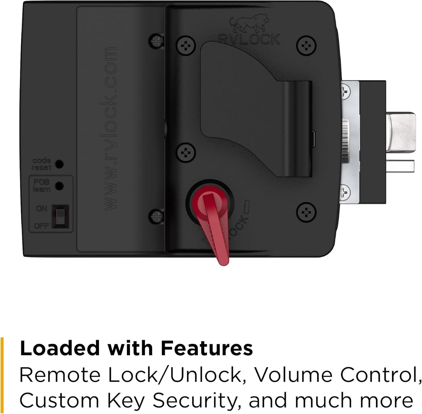 RV Door Lock Replacement with Keyless Entry and Remote, Secure Low Profile RV Door Latch, Perfect Camper Door Lock for a Majority of RVs, Patented Security Technology