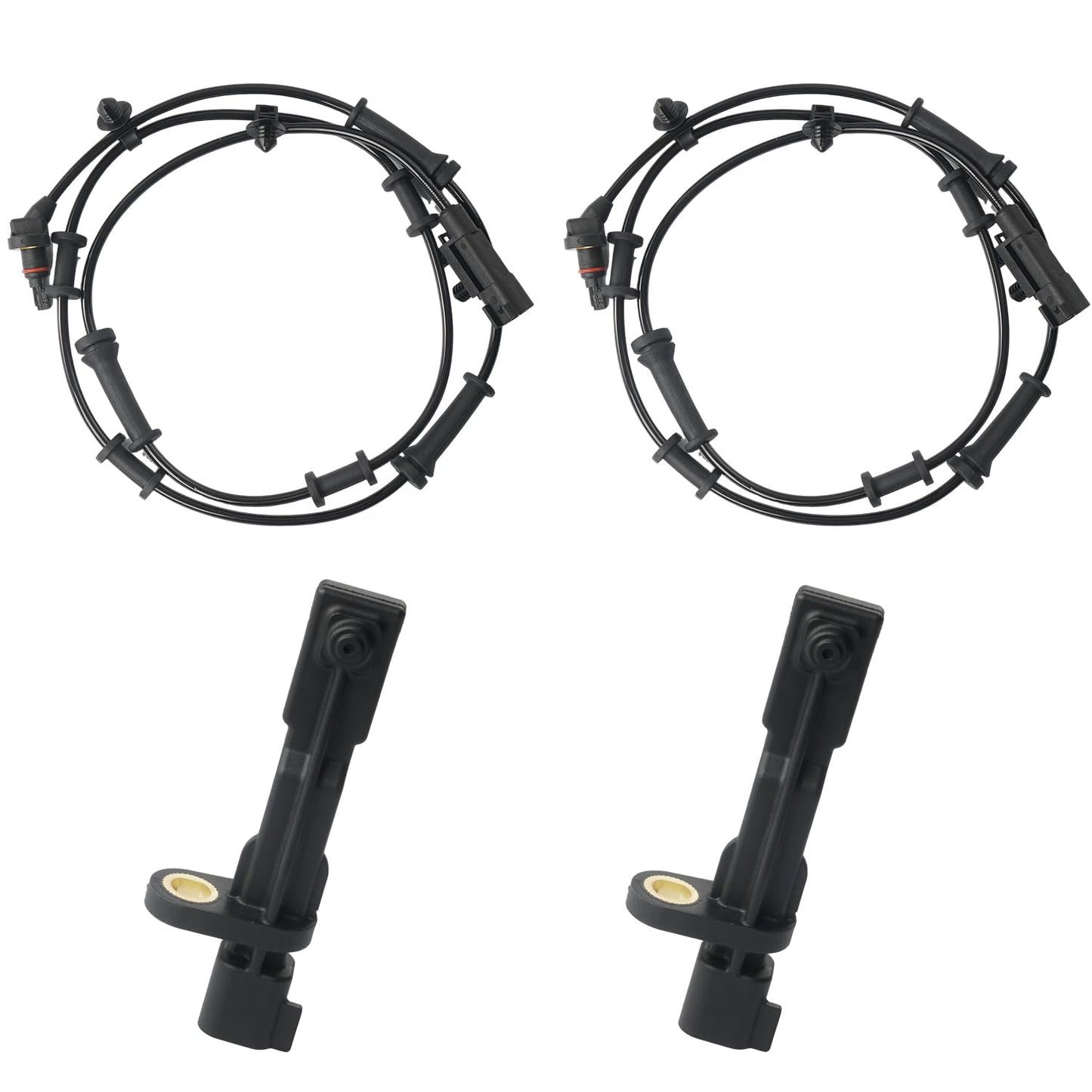 4PCS ABS Wheel Speed Sensor Front & Rear, Left & Right Compatible with 2007-2011 Jeep Wrangler 3.8L, 2012-2017 Jeep Wrangler 3.6L Replace 68003281AA, 68003281AB, 52125003AD, 52125003AB, 52125003AC