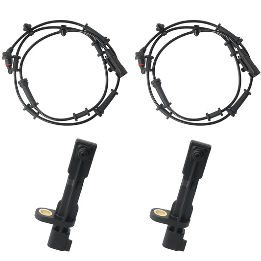 4PCS ABS Wheel Speed Sensor Front & Rear, Left & Right Compatible with 2007-2011 Jeep Wrangler 3.8L, 2012-2017 Jeep Wrangler 3.6L Replace 68003281AA, 68003281AB, 52125003AD, 52125003AB, 52125003AC