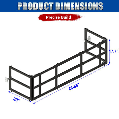 Universal Pickup Truck Bed Extender Rack, 46 to 65" Foldable Adjustable Width for Ford Toyota Nissan Chevy GMC Hyundai Dodge
