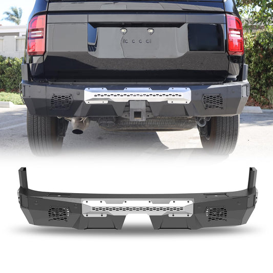 Rear Bumper Compatible with Toyota Land Cruiser LC250 2024 - 2026 with Side Wings & 2 * LED Pod Lights