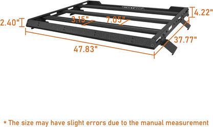 Half Short Roof Rack Rear Cargo Basket Crossbar for 2021 2022 2023 2024 Ford Bronco 4 Door Hardtop (Exclude Bronco Sport) - OMOTOR