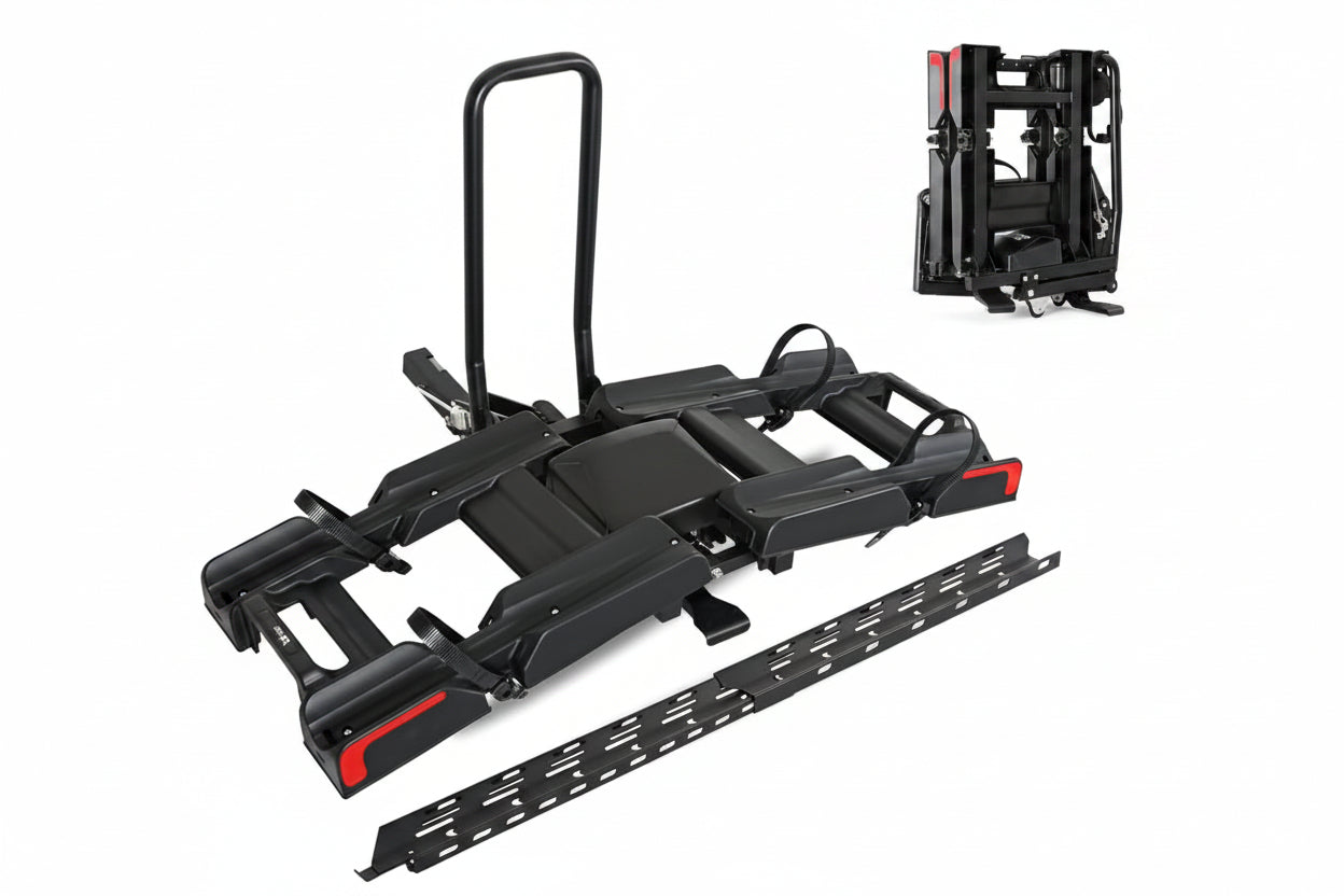 200lbs EBike Rack with Ramp for 2 E-Bikes, Hitch EBike Rack for Cars SUVs Trucks for Tow Hitch 2" Receiver
